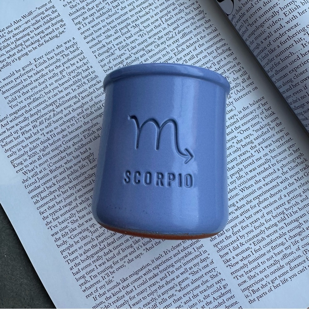 *Limited Edition* La Fermière Yogurt Periwinkle Clay Jar 4.9 oz Zodiac Scorpio